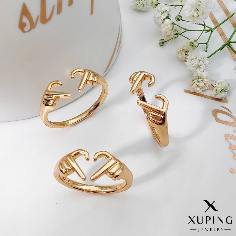 انگشتر طرح قلب طلایی ژوپینگ