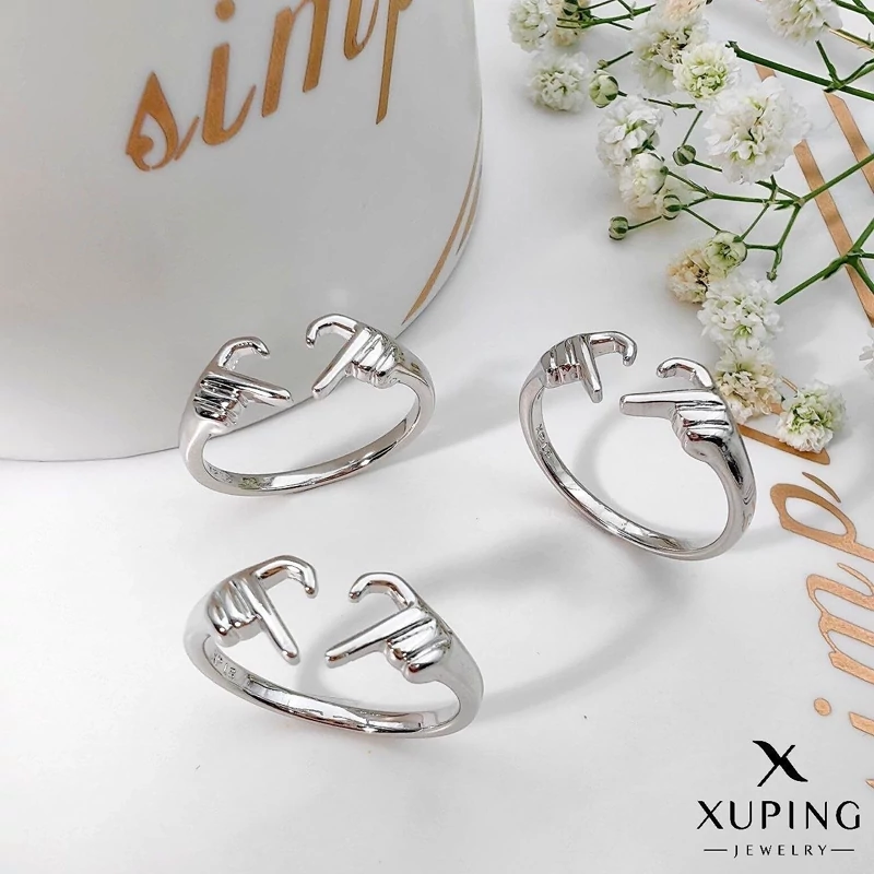 انگشتر طرح قلب نقره ای ژوپینگ