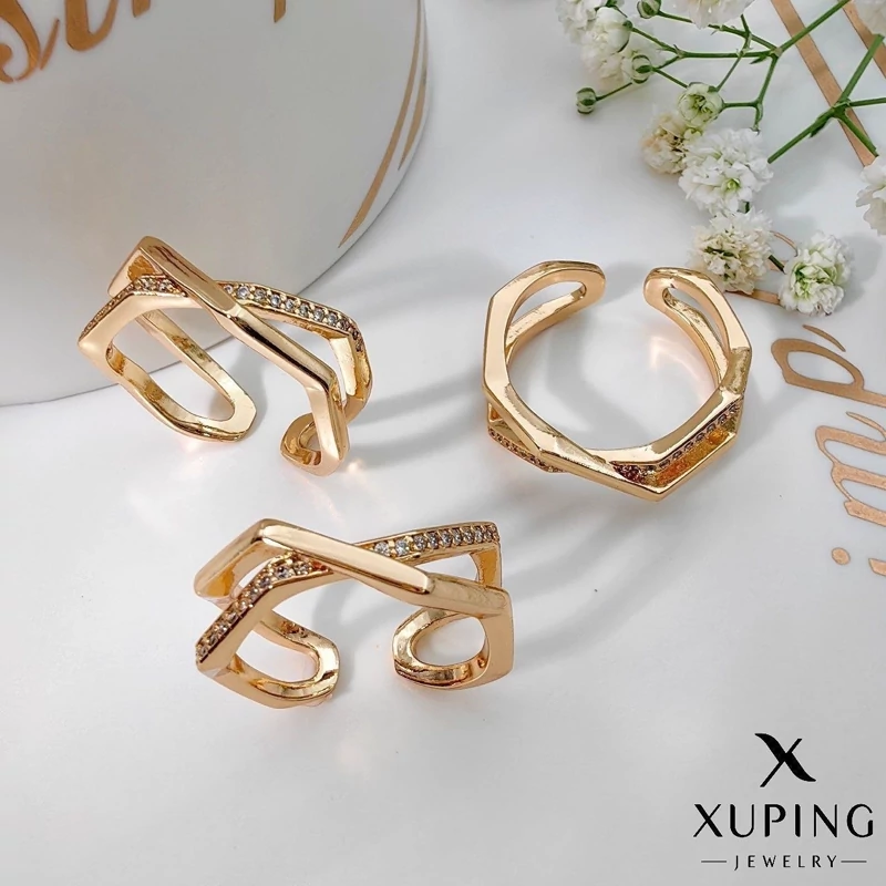 انگشتر طرح ایکس نگین دار